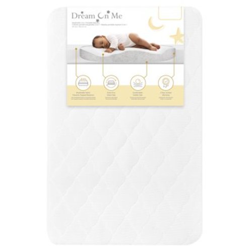Evolur Rest EZ 2 in 1 Mini Crib Mattress, White
