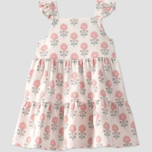 Little Planet by Carter's Baby Girls' Organic Floral Knit Dress - Ivory 12M