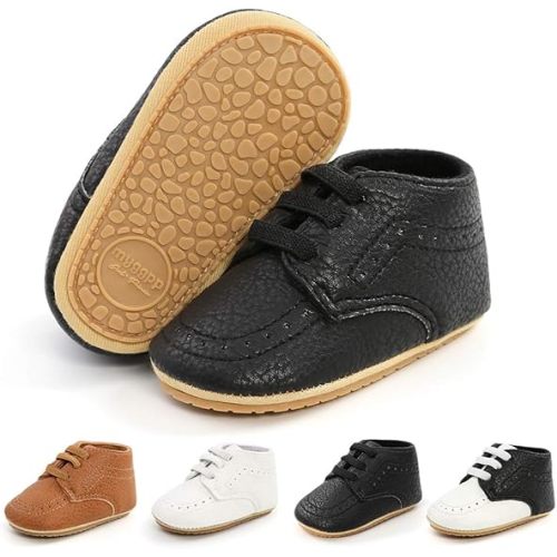 Meckior Infant Baby Boys Girls Classic PU Leather Wedding Loafers Brogue Toddler Oxford Dress Shoes First Steps Walking Flat Lazy Crib Shoe