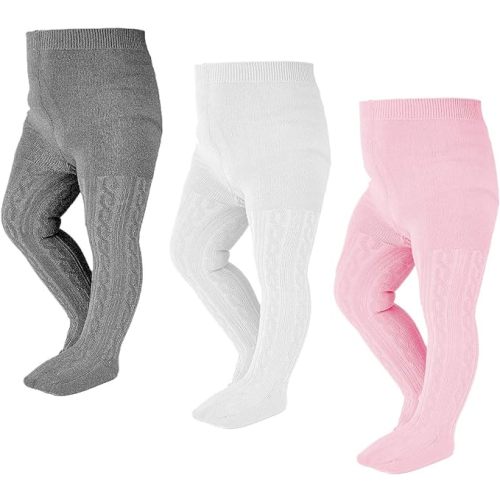 EPEIUS Baby Girl Tights Thick Cable Knit Leggings Stockings Cotton Pantyhose for Newborn Infant Toddler 3/4/5/6 Pack
