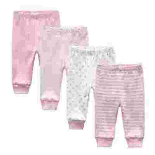 Zavbaby Unisex 4 Pieces Newborn Pants Sets Soft Cotton Infants Bottoms 0-12M