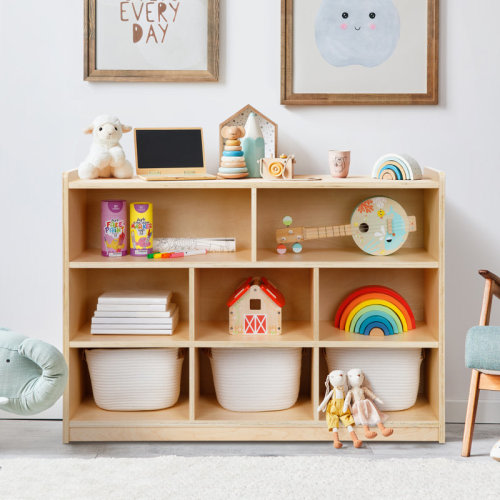 Isabelle & Max™ Alcaldes 8-Section Montessori Shelf for Kids 35.4'' H X 44.6'' W Toy Storage & Reviews | Wayfair