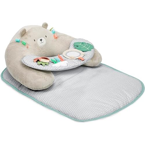 Ingenuity Cozy Prop 4-in-1 Sit Up & Prop Activity Mat, for Age Newborn & Up, Unisex, Toys - Nate The Bear