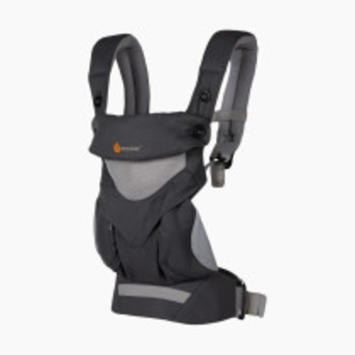 Ergobaby 360 All-Position Baby Carrier with Lumbar Support (12lbs - 45lbs) - Premium Cotton Toddler Carrier - Soft Air Mesh Fabric - Carbon Grey