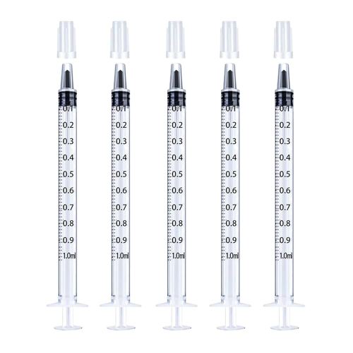30Pcs 1ml Syringes with Caps Oral Dispenser Individually Sterile Warpped for Medicine Dropper, Colostrum Collect Feeding Pets, Measuring Liquids, Scientific Labs, Plant Watering