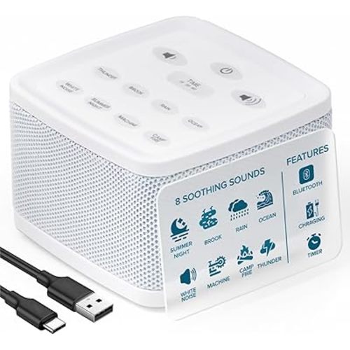 Big Red Rooster White Noise Machine for Sleeping – Baby & Kids Sound Machine with Rain, Nature & Ocean Sounds – Portable Sleep Noise Maker with Timer, Bluetooth & USB/3 AAA Power – Travel & Home Use