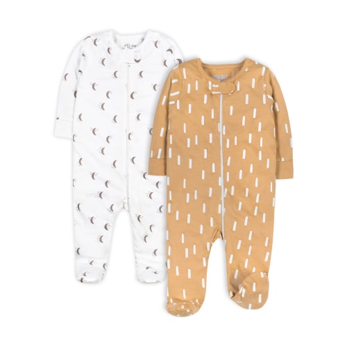 Little Star Organic Baby Unisex Sleep 'N Play Footed Pajamas, 2-Pack, Sizes Newborn-9 Months