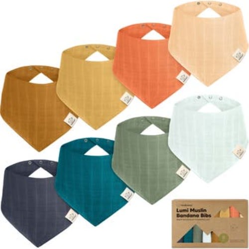 8-Pack Lumi Muslin Bandana Bibs