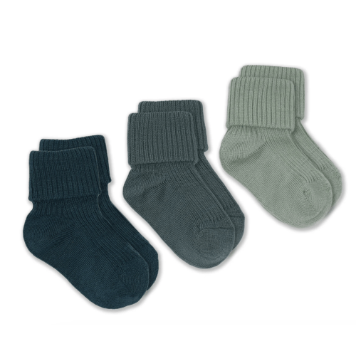 Baby & Toddler Wool Socks - Soft Luxurious Blue Merino // Woolino - 0-6 Months | Pine