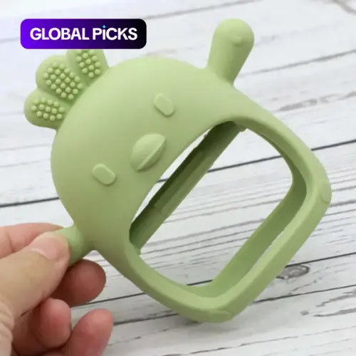 Baby Teether Toy, Cute Sensory Silicone Teether Mitten, 1 Count Anti-Drop Wrist Teether, Solid Color Baby Chew Toy, Newborn Teething Relief Toy