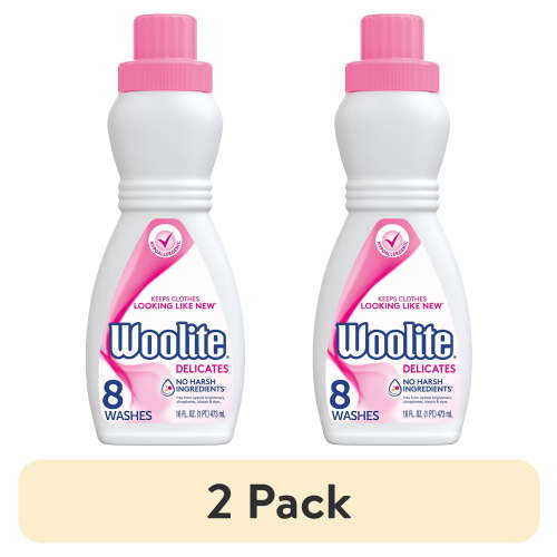 (2 pack) Woolite Delicates Hypoallergenic Liquid Laundry Detergent, 8 Loads, 16oz, Hand & Machine Wash