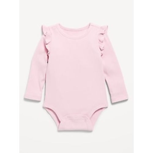 Long-Sleeve Ribbed Ruffle-Trim Bodysuit for Baby | Old Navy