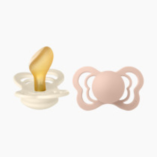 BIBS Couture Natural Rubber Pacifier (2 Pack) - Ivory / Blush, Couture, Size 1