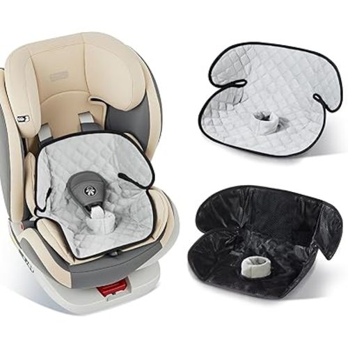 2 Pack Car Potty Training Seat Protector, Waterproof Toddler Car Seat Potty Training Cover, Piddle Pads & Liners for Baby Stroller, Booster & Travel,Non-Slip Pee Protector for Carseat (Grey)