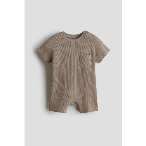 WAFFLED COTTON ROMPER SUIT