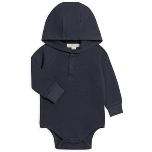Colored Organics - Organic Cotton Hoodie Baby Bodysuit - Long Sleeve Infant One Piece