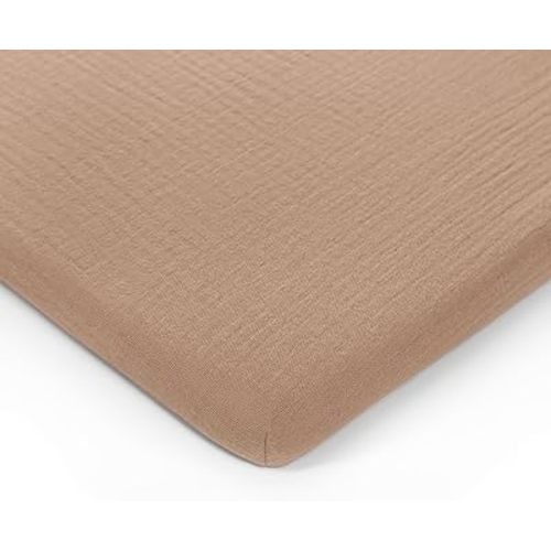 Comfy Cubs Muslin Bassinet Sheet - 100% Soft Cotton Fabric, Breathable & Gentle for Baby’s Sensitive Skin - Universal Fit with Secure Elastic Edging, Gift-Ready Packaging - Cedar