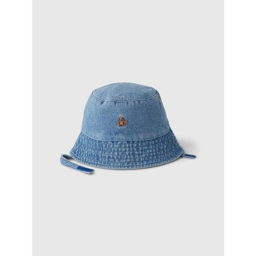 Baby Denim Bucket Hat in medium wash, size: 0-3 M