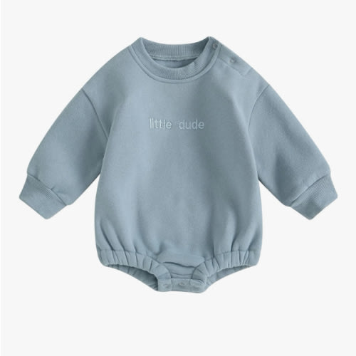 VISGOGO Newborn Infant Baby Boy Girls Oversized Romper Little Dude Sweater Onesie Coming Home Outfit Neutral Clothes