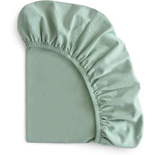 mushie Stretchy & Soft Mini Crib Sheet | Fitted 24" x 38" (Roman Green)