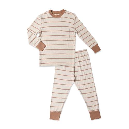 Emerson Kids 2 Piece Pant PJ - Mocha Stripe