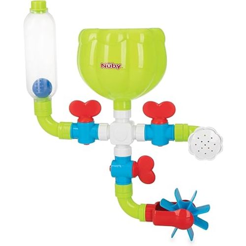 Nuby Wacky Waterworks Pipes Bath Toy with Interactive Features for Cognitive Development