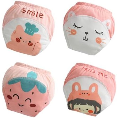 Potty Training Underwear Absorbent Toddler Training Pants for Boys and Girls, 100% Cotton Reusable Pee Pants 1T-4T