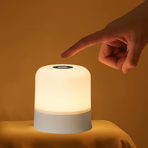 Cravonel Portable Baby Night Light, 2400mAh, 3 Color Egg Light for Nursery, Rechargeable Small LED Lamp, Dimmable Touch Night Light,for Toddler,Kids,Adults