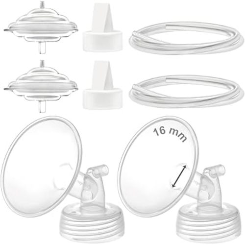 Maymom Pump Parts Compatible with Spectra S1 S2 9 Plus Electric Breastpump, 16mm Flange Valve Tubing Backflow Protector, Not Original Spectra Replacement Pump Parts Accessories
