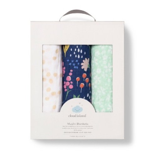 Muslin Swaddle Blanket Wildflower 3pk - Cloud Island™ Floral