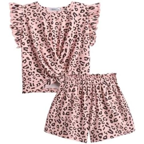Arshiner Toddler Girl 2 Piece Short Sets Baby Girls Floral-Print Clothes Twist Front Top and Short with Pocket Summer Outfits
