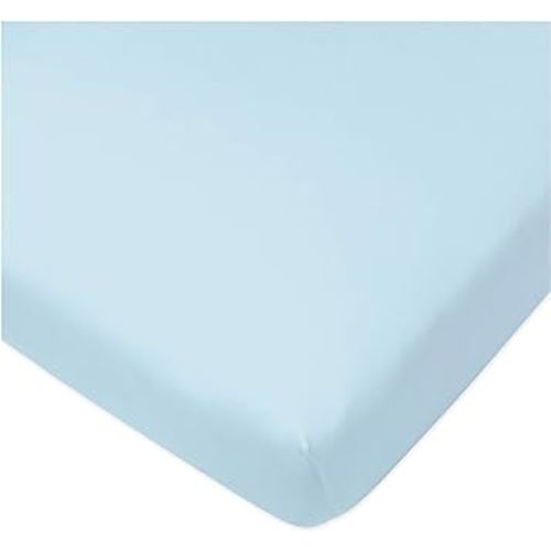 HonestBaby Organic Cotton Fitted Crib Sheet, Light Blue, One Size