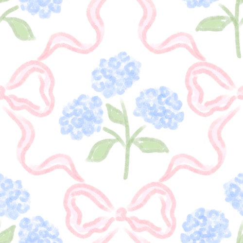 Hydrangeas and Bows Changing Pad Cover