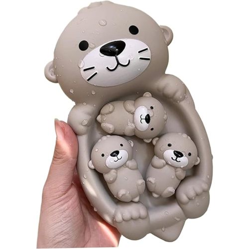 1 Set Baby Bath Toys Cute Otter Shaped Floating Toddler Bath Toys Educational Interactive Hole-Free Soft Squeeze Bath Toys for Infant Babies Kids Gifts, Bath Toys
