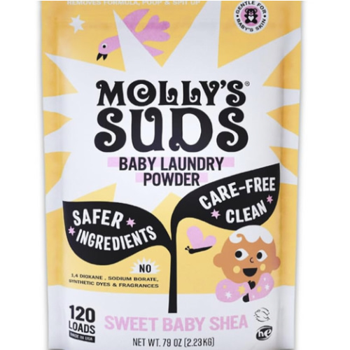 Molly's Suds Baby Laundry Detergent Powder | Removes Formula, Poop & Spit-Up Stains | Extra Gentle for Newborns (Sweet Baby Shea)