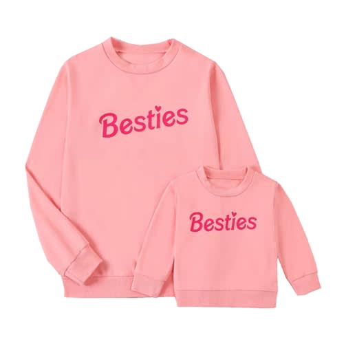 ZAXARRA Mommy and Me Matching Outfits Long Sleeve Crewneck Pullover Tops Mama Sweatshirt Mama and Mini Clothes