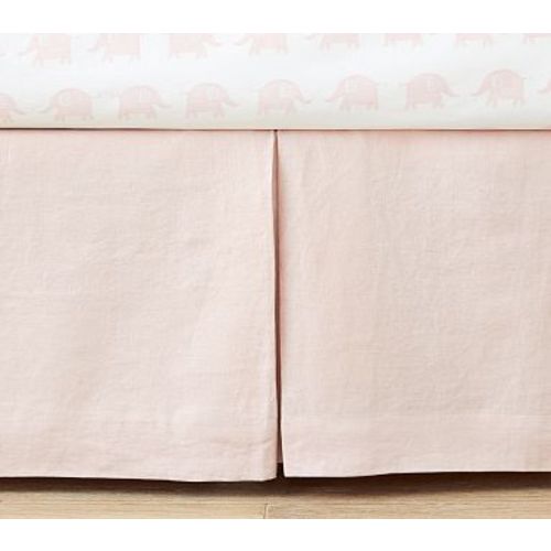 European Linen Cribskirt, Blush