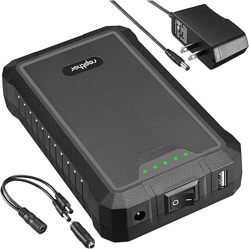 Rapthor Rechargeable 12V 6500mAh / 5V 13000mAh Power Bank DC Output Lithium ion Battery Pack with Fast Charger for Heated Jacket Strip Lights CCTV Camera Telescope Phones, Compatible with Spectra Pump