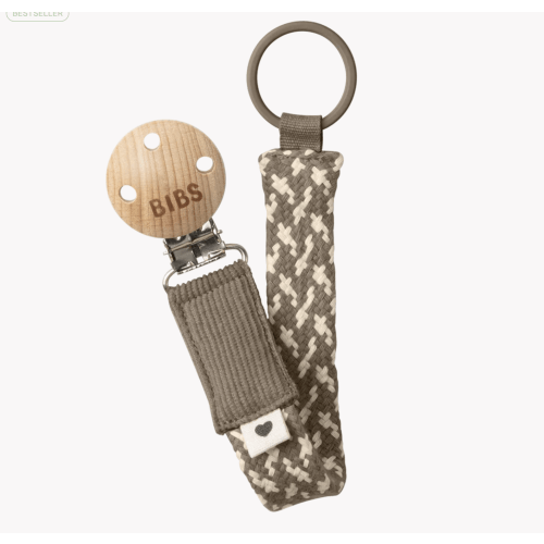 BIBS Pacifier Clip Dark Oak & Vanilla | bibsworld.com – Bibsworld store US