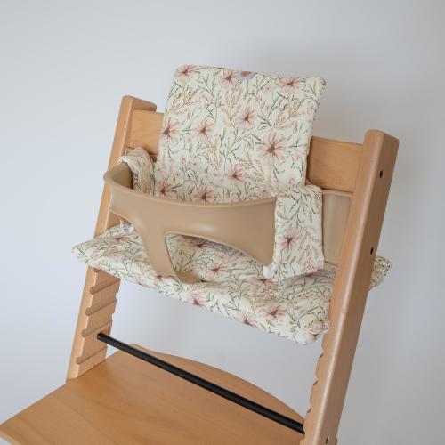 Wipeable Cushion Compatible with Stokke Tripp Trapp Classic High Chair - Meadow Flowers