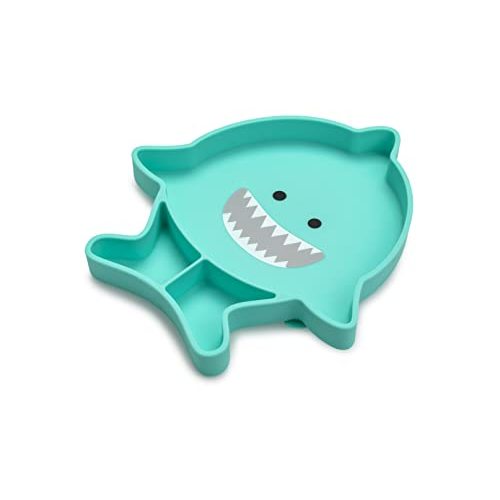 melii Divided Silicone Suction Plate for Babies and Toddlers – 100% BPA-Free, Dishwasher, Microwave Safe, Non-Toxic Baby Feeding Plate - Fits Most High Chairs, Age 6 Months - (Shark)