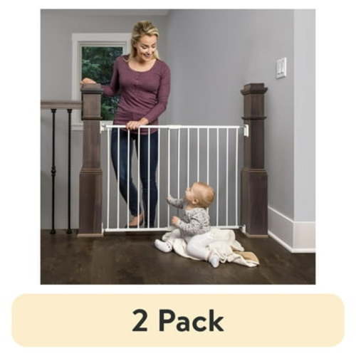 (2 pack) Regalo Extra Wide 2-in-1 Stairway and Hallway Baby Safety Gate with Mounting Kit Ages 6 to 24 Months