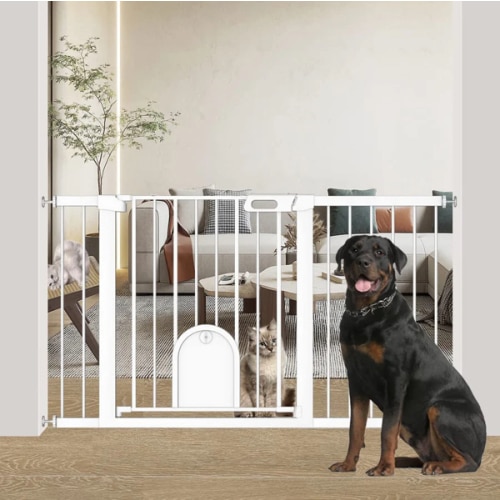 FairyBaby Premium Quality Baby Gate with Cat Door