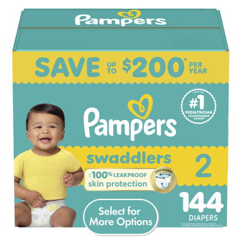 Pampers Swaddlers Baby Diapers Size 2, 144 Count (Select for More Options)