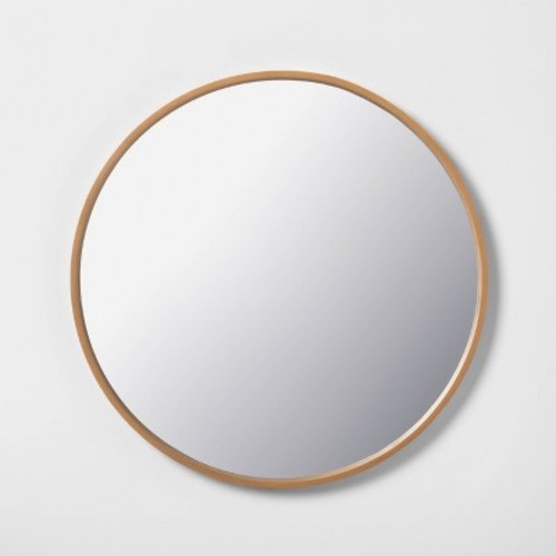 Round Wood Framed Wall Mirror - Hearth & Hand™ with Magnolia, Color: Natural, Size: 30"
