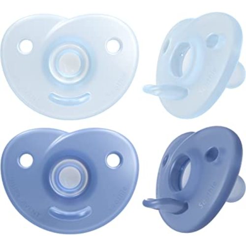 Philips AVENT Soothie Heart Pacifier, Blue/Light Blue, 0-3 Months, 4 Pack, SCF099/41