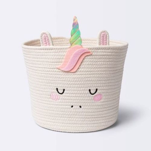 Coiled Rope Medium Round Storage Decorative Basket - Unicorn - Cloud Island™