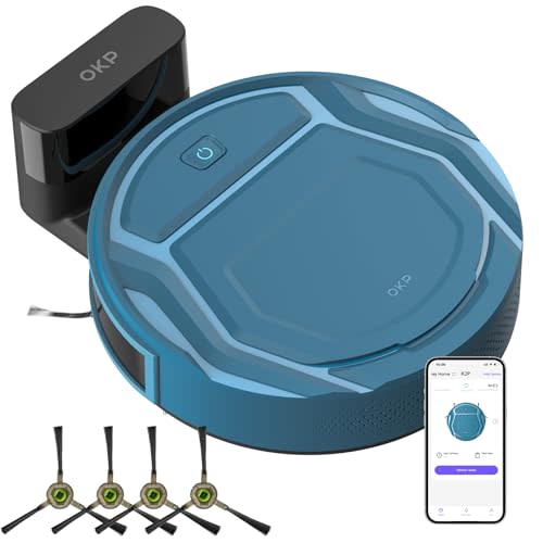 OKP Robot Vacuum, WiFi/App/Alexa, Automatic Charging, Robot Vacuum Cleaner with Real Time Mapping of Paths, Quiet Operation, Suitable for Hard Floors, Pet Hair, and Carpets, K2-Pro
