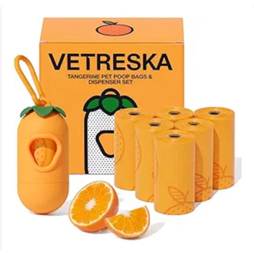 VETRESKA Poop Bags Dispenser with Citrus Scented Waste Bags
