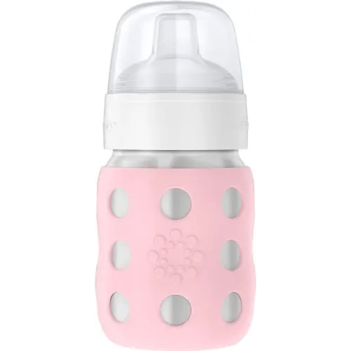 Lifefactory - Stainless Steel 8oz Wide Neck Bottle with Sippy Cantaloupe